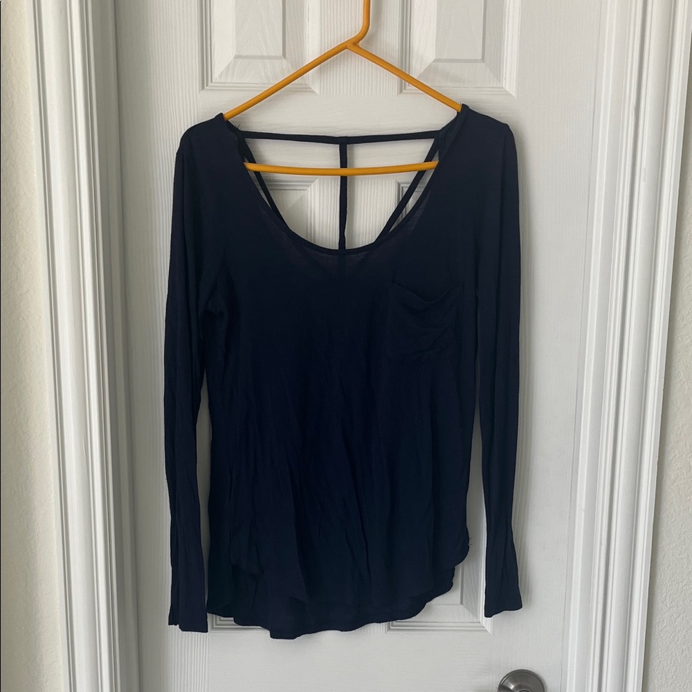 Glitz Navy Long Sleeve Women's Top